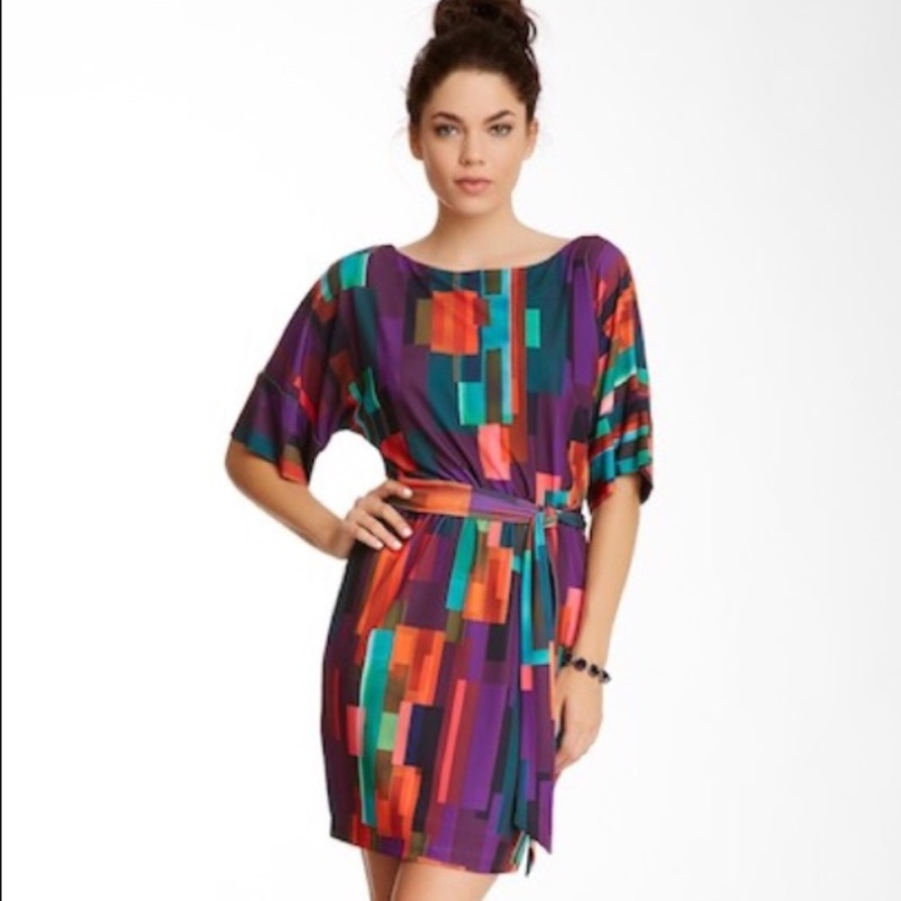 Trina Turk Geometric Blouson Nerissa Dress Sz 0